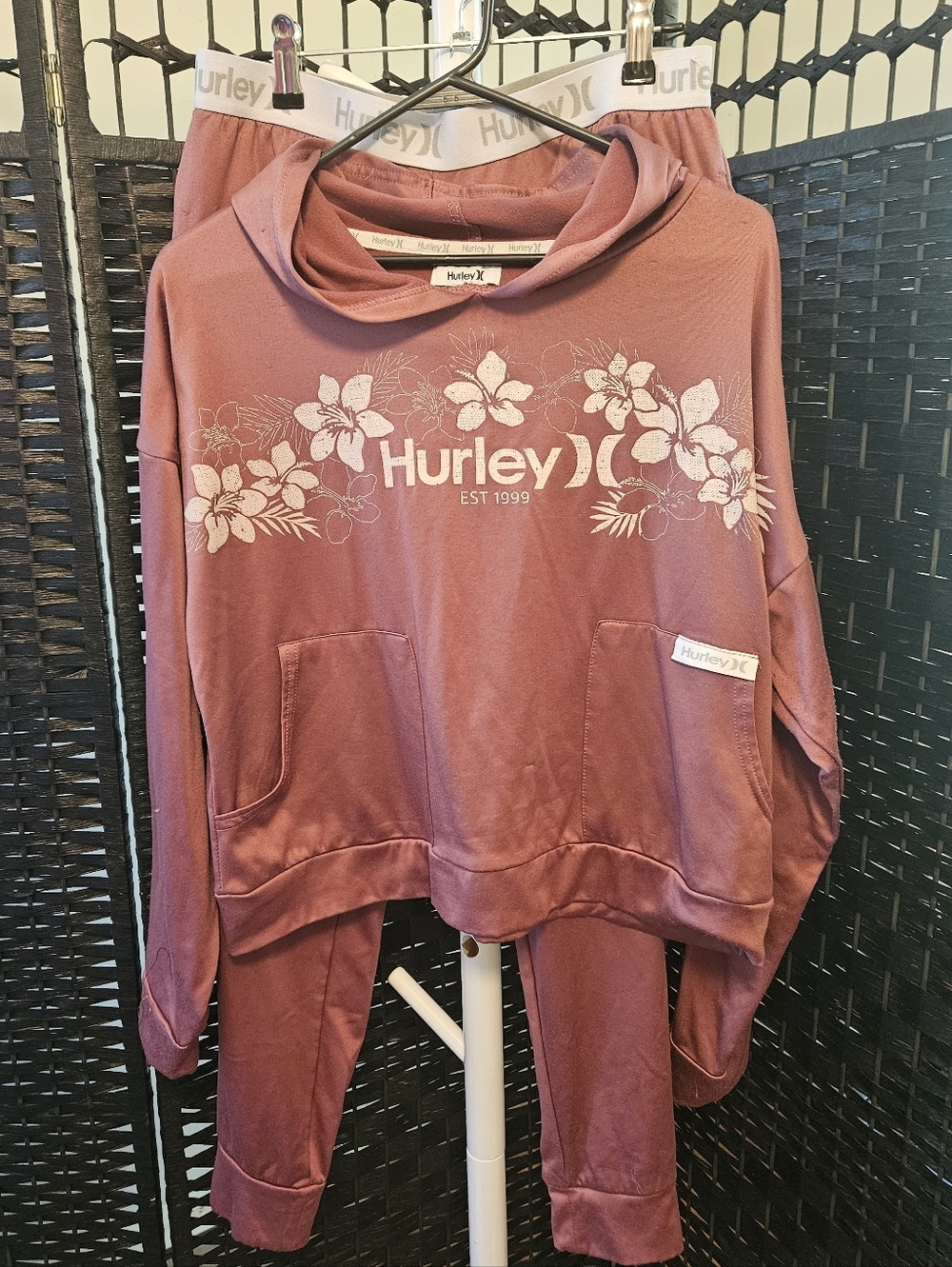 Hurley Dusty Rose Floral Logo Hoodie Set